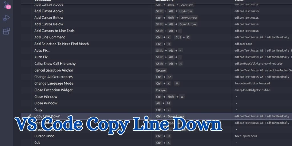 VS Code Copy Line Down