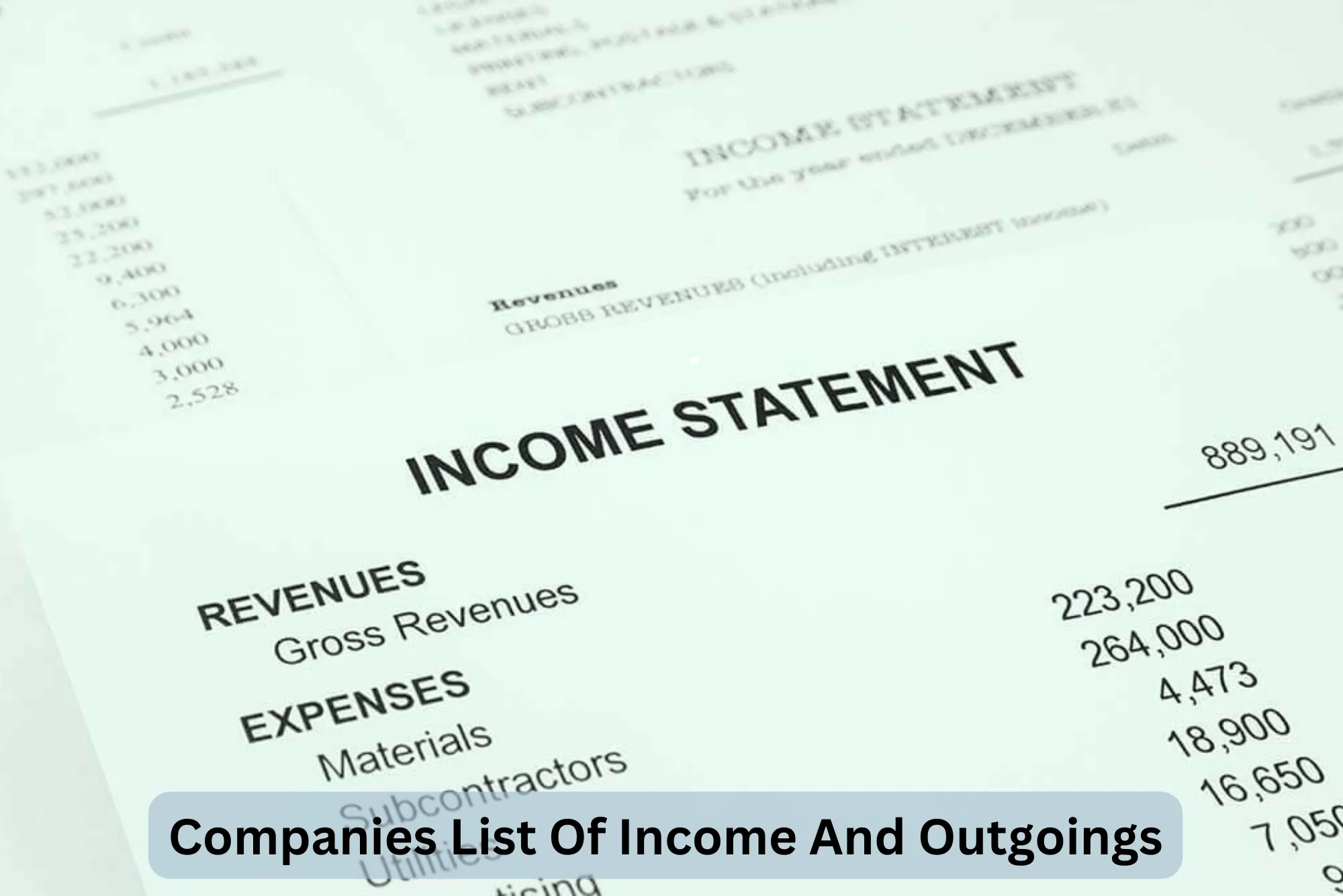 Income And Outgoings