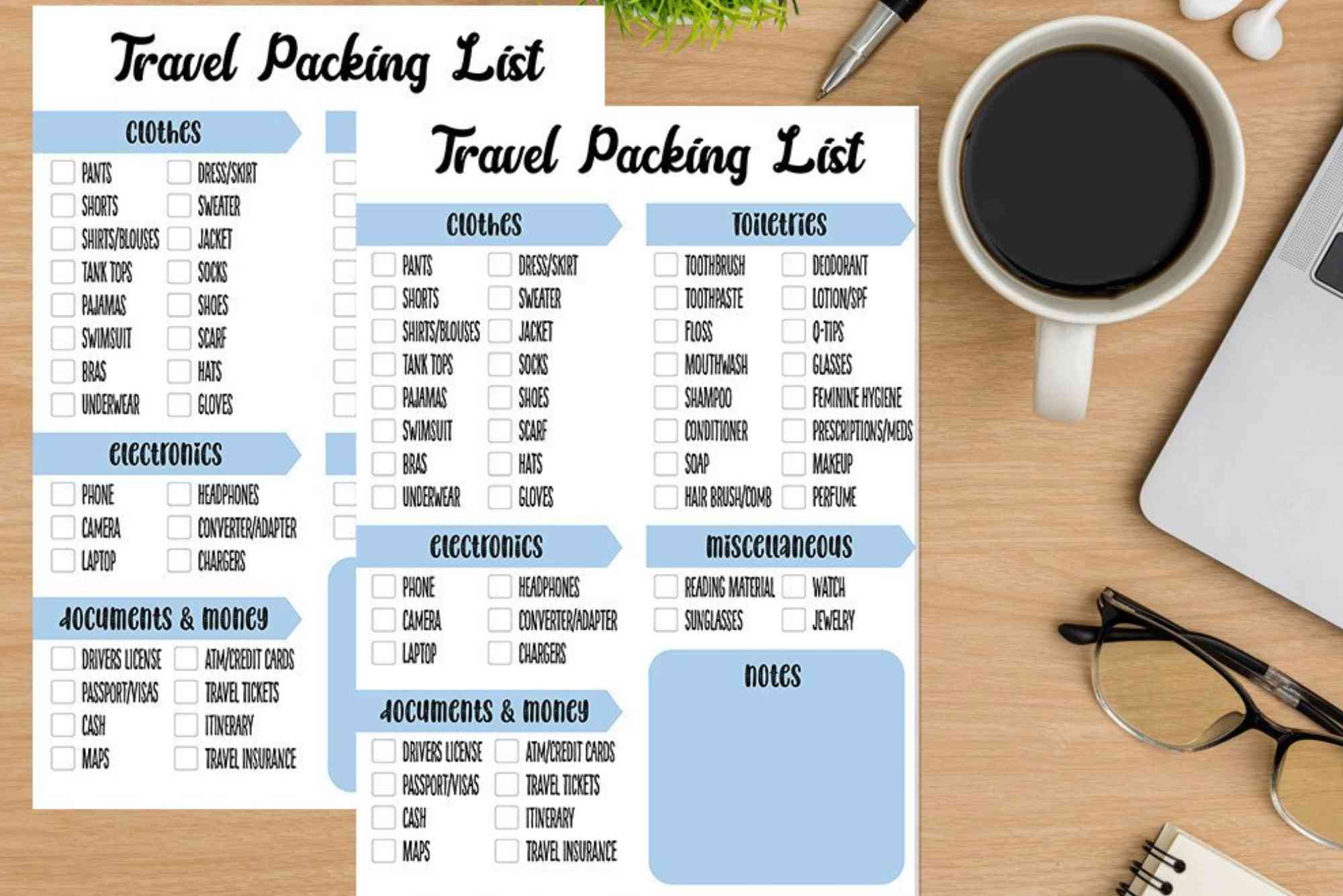 How to Make a Simple Travel Packing Template (copypaste)