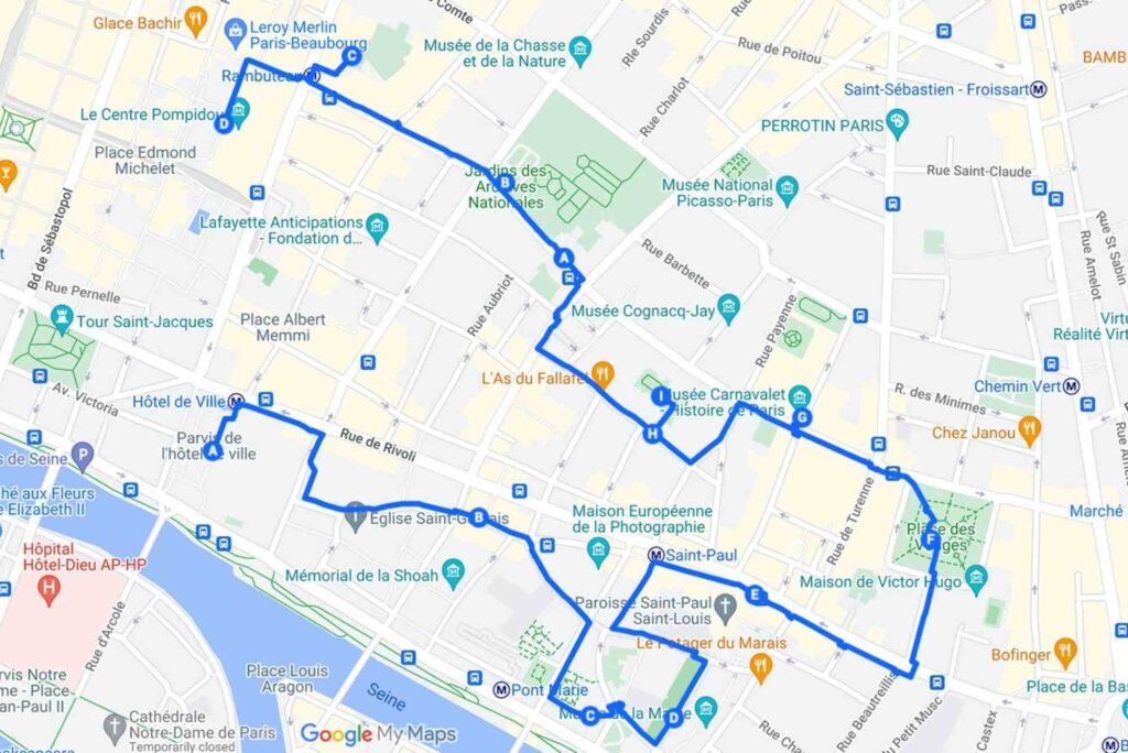 Paris France Inclusive Fashion Map for Visitors