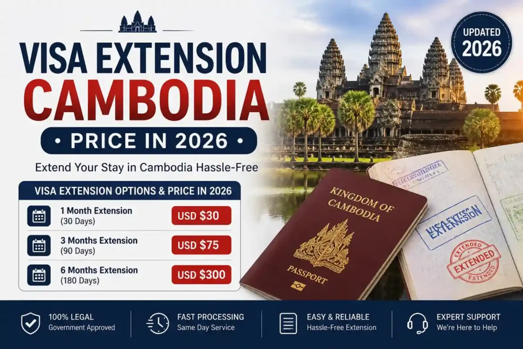 Visa Extension Cambodia Price in 2026